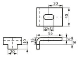 Walraven Trägerklemmplatte Strut plus VA 40x55mm - M10 für Flansch bis 10 | 6571751