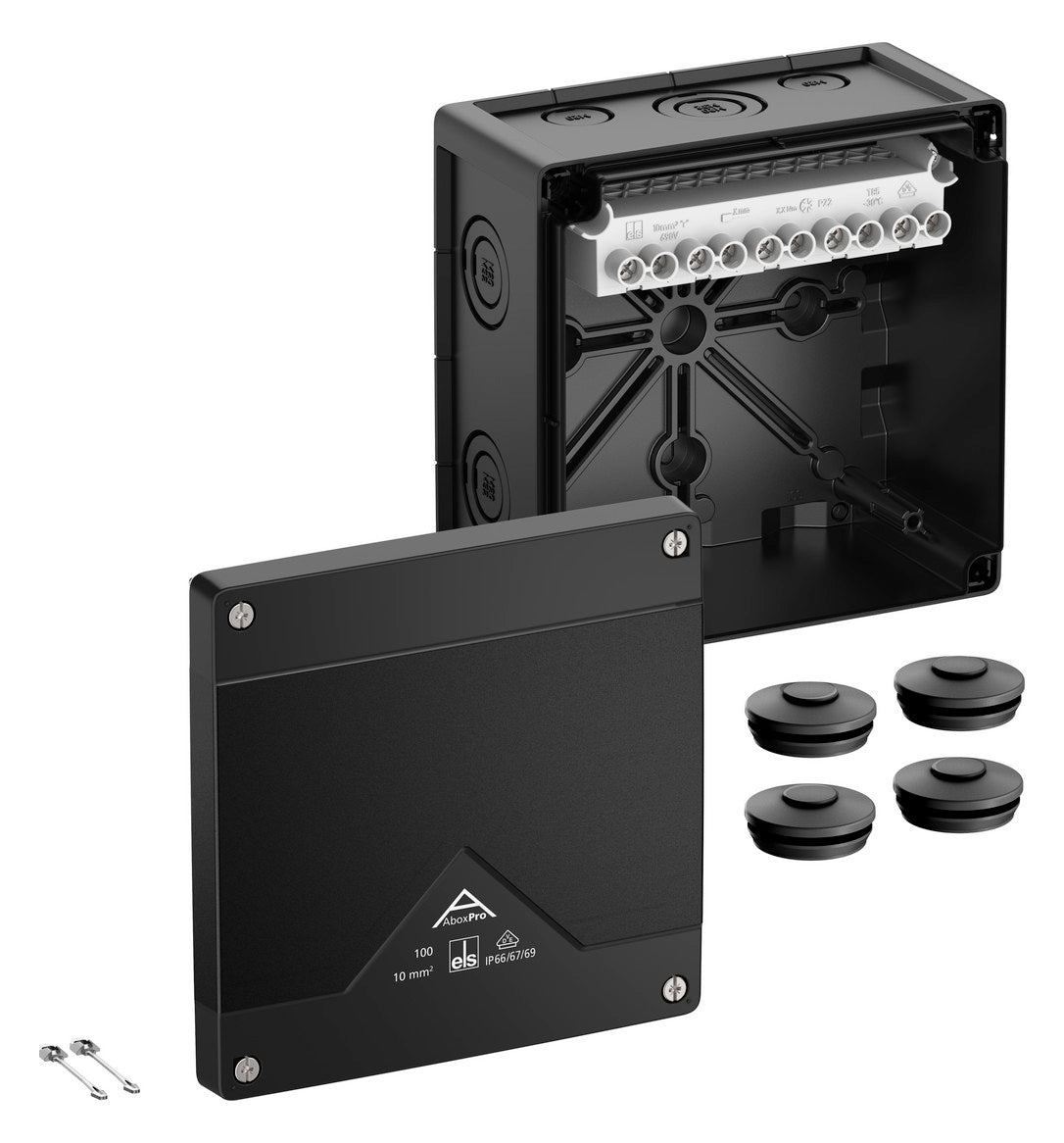SPELSBERG Abzweigkasten 152x152mm Kst sw Abox Pro 100-10²/sw IP66/IP67/IP69 IK09