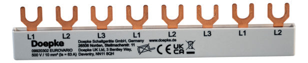 DOEPKE Phasenschiene 3ph 17,5mm 140mm Eurovario EV-S G 3.8.120 10qmm 120A