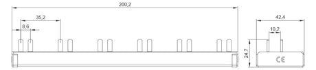 SIEMENS Phasenschiene 1ph 12mm 10qmm 5ST3676-0 Stift isol