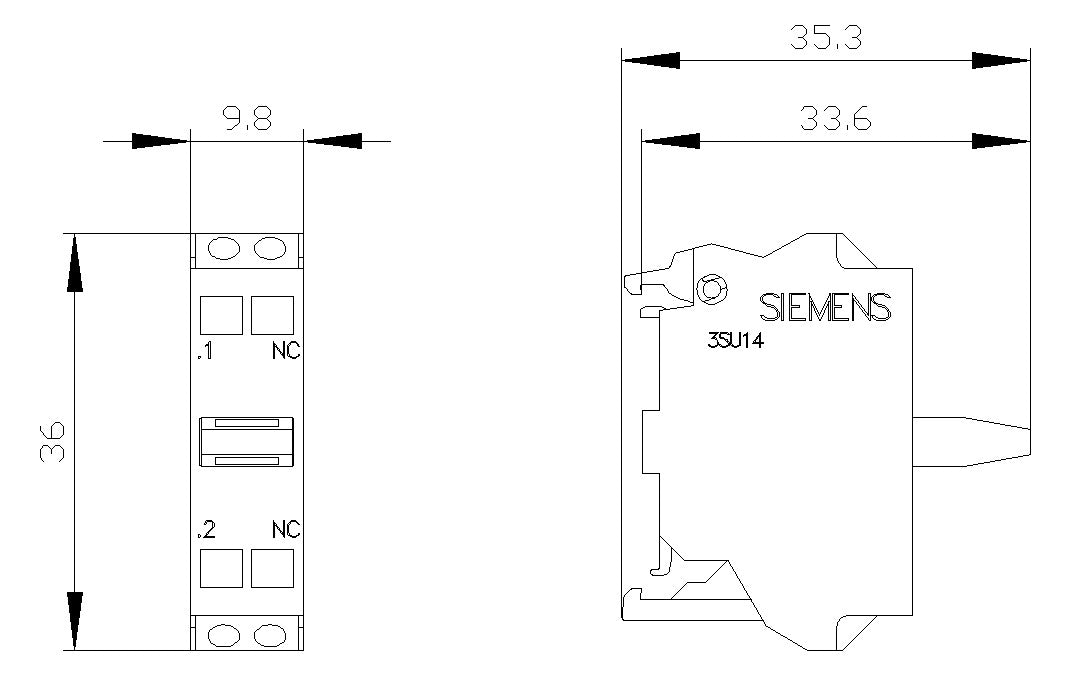 SIEMENS Hilfsschalterblock 1Ö Bodenbef 3SU1400-2AA10-3CA0 6A/AC Federzug