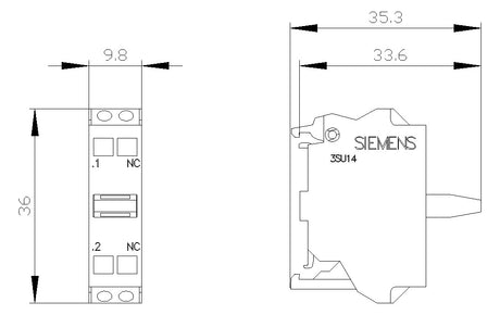 SIEMENS Hilfsschalterblock 1Ö Bodenbef 3SU1400-2AA10-3CA0 6A/AC Federzug
