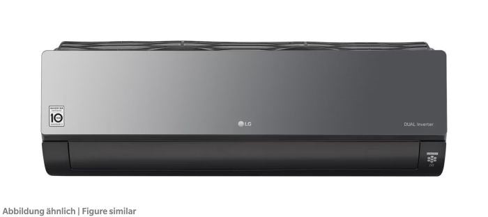 Wandgerät LG Artcool Mirror AC09BK.NSJC 2,5 kW, IR-FB, Black, R32/R410A