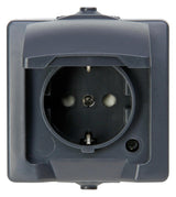KOPP Steckdose 1f anth mt AP m.BS Klappd NAUTIC 107815006 IP44