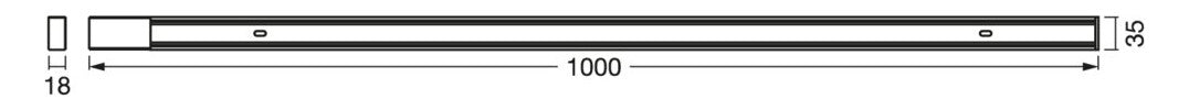 LEDVANCE Kabelkanal ws Alu L1000mm B35mm Tracklight Rail 1M White H18mm