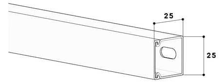 GGK Leitungsführungskanal Kst cws unbeh LFG 25x25 25x25x2000mm RAL9001