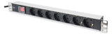 ASSMANN ELEKTRO 1HE Alu. PDU 7-fach 7x Schuko.Schalter 16A DN-95402