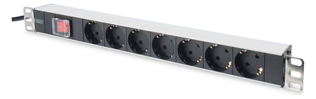 ASSMANN ELEKTRO 1HE Alu. PDU 7-fach 7x Schuko.Schalter 16A DN-95402