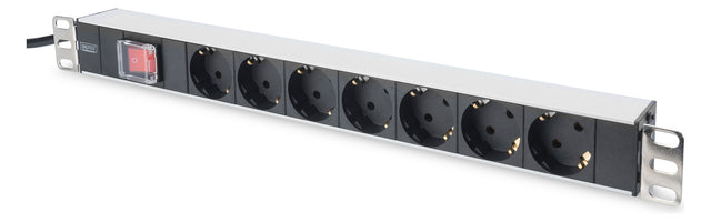 ASSMANN ELEKTRO 1HE Alu. PDU 7-fach 7x Schuko.Schalter 16A DN-95402