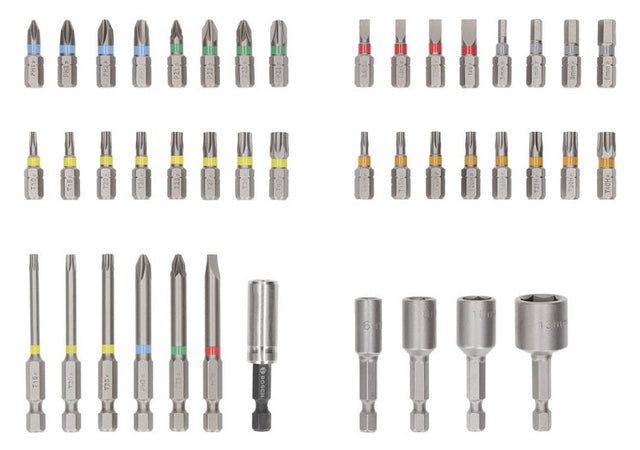 BOSCH-EW Bit-Set 43St Magnethalter 5xPH 43PC EXH SET W/ 5xPZ 19xTX 5xSchlitz