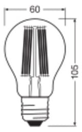 LEDVANCE LED-Lampe FM E27 A75 5W 2700K A LED Clas A 75 Filament DIM EEC A S ws