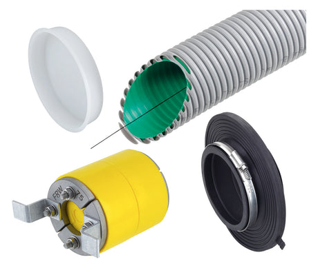 FRÄNKISCHE Mauerdurchführung  110mm Kabu-FESH Set Elektro 110/10 B Pressring