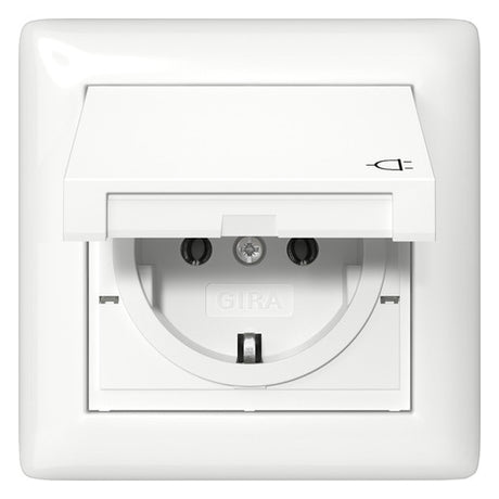 GIRA Steckdose 1f rws glz UP Klappd IP44 Standard 55 415703