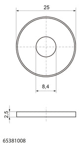 Walraven Unterlegscheibe flach BUP 25mm / Loch 8,4mm - für RapidRail | 65381008