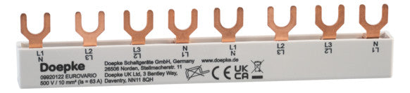 DOEPKE Phasenschiene 4ph 17,5mm 140mm Eurovario EV-S G 4.8.120 10qmm 120A