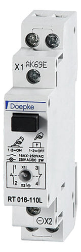 DOEPKE Taster REG 1S 1Ö 16A 250VAC ge RT 016-110L Signlamp LED 1TE