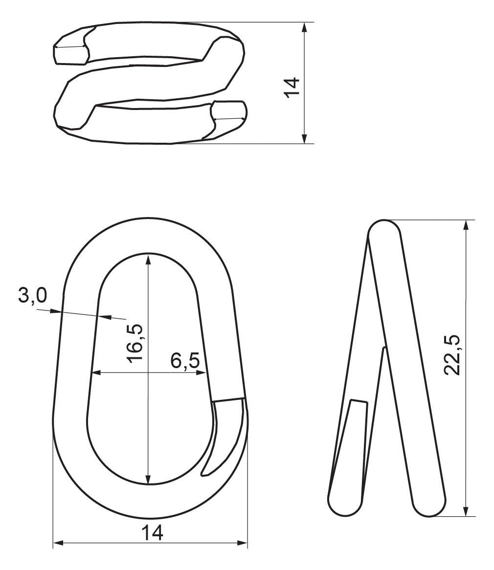 WALRAVEN Ketten-Notglied 3mm ST g/vz 6942030