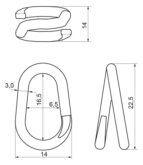 WALRAVEN Ketten-Notglied 3mm ST g/vz 6942030