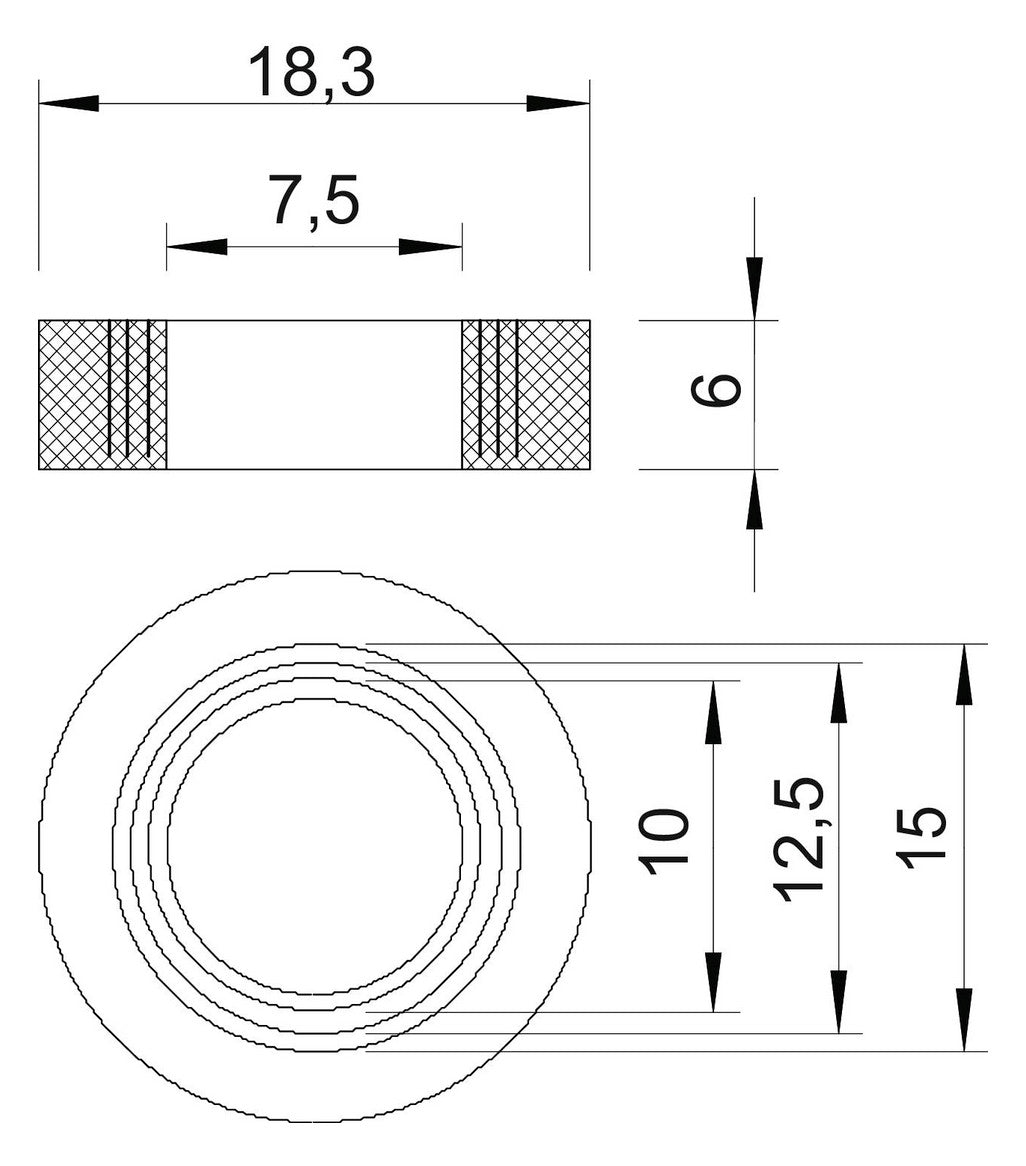 BETTERMANN Einschnittring  7,5-12,5mm 107 B PG13.5  18,3x6mm