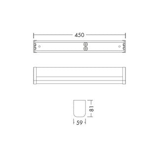 THORNECO LED-Badleuchte 9W 3000-4000K ws ELSA VARIOFLEX 450 800 930/35/40 800lm