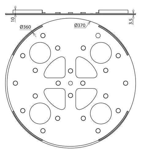 DEHN SE Fangeinrichtung Unterlage Kst ULP KS D370 SW  370mm 17kg