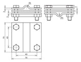 DEHN SE Kreuzverbinder V4A unbeh  10mm KS 7.10 7.10 FL40 ZP V4A Sechskantschrau