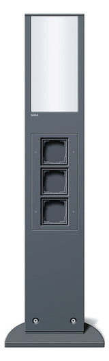 GIRA Steckdosensäule Metall anth 3dos Gira Energiesäule 134928 m.Bel IP44