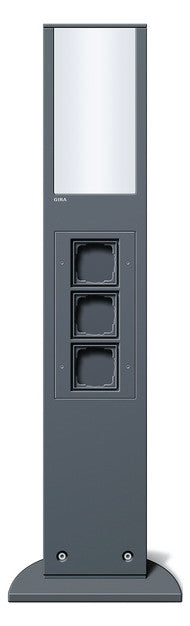 GIRA Steckdosensäule Metall anth 3dos Gira Energiesäule 134928 m.Bel IP44