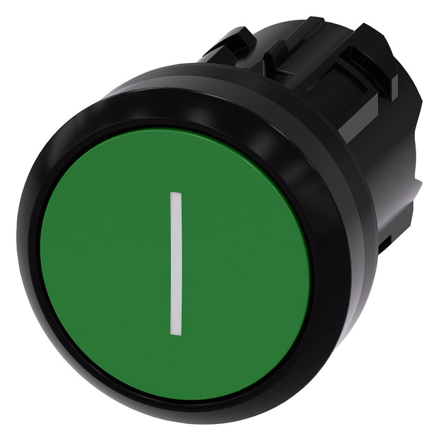SIEMENS Drucktaster Front 1f gn  22mm 3SU1000-0AB40-0AC0 rnd 29,45x10,4mm
