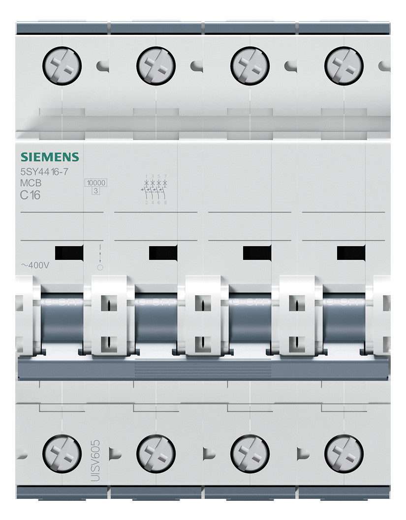 SIEMENS Leitungsschutzschalter UC C 16A 5SY4416-7 4p 400V 4TE 50Hz IP20