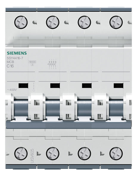 SIEMENS Leitungsschutzschalter UC C 16A 5SY4416-7 4p 400V 4TE 50Hz IP20