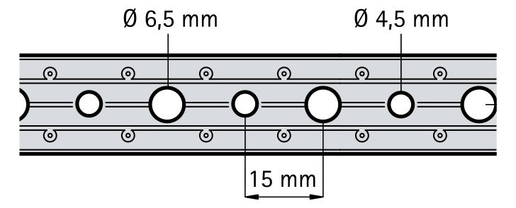 WALRAVEN Montageband kunststoffummantelt 19x3,0 10m gleichm. Lochbild (4,5 + 6,5)