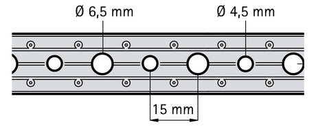 WALRAVEN Montageband kunststoffummantelt 19x3,0 10m gleichm. Lochbild (4,5 + 6,5)