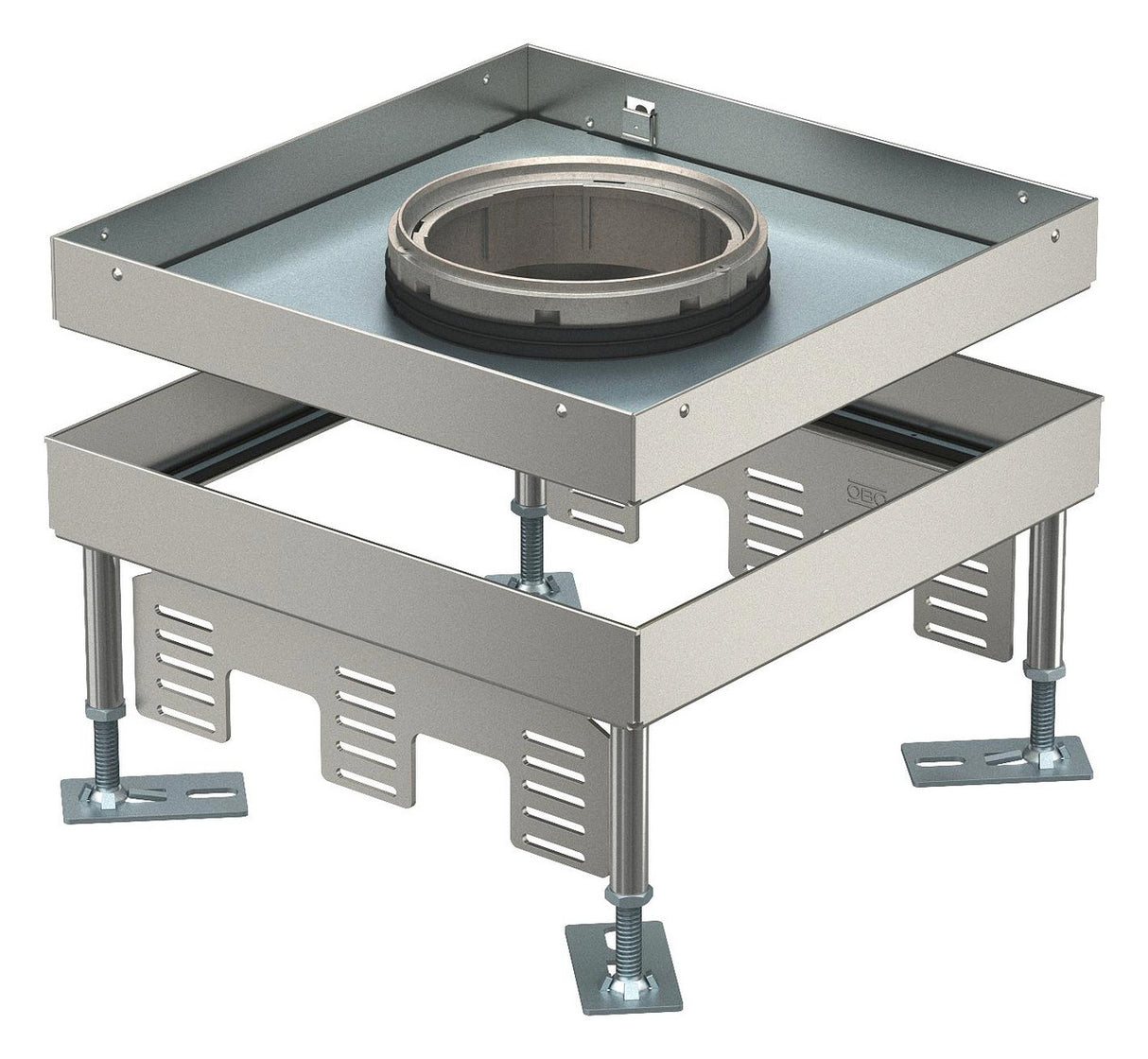 BETTERMANN Kassette nivellierbar VA nass RKFN3 9 VS 25 quadrat 244mm 110-155mm
