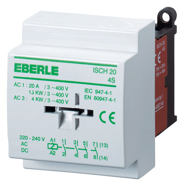 EBERLE Installationsschütz 20A 500V/AC ISCH 20-4 S 230-240V/UC 4S 1000W/AGL