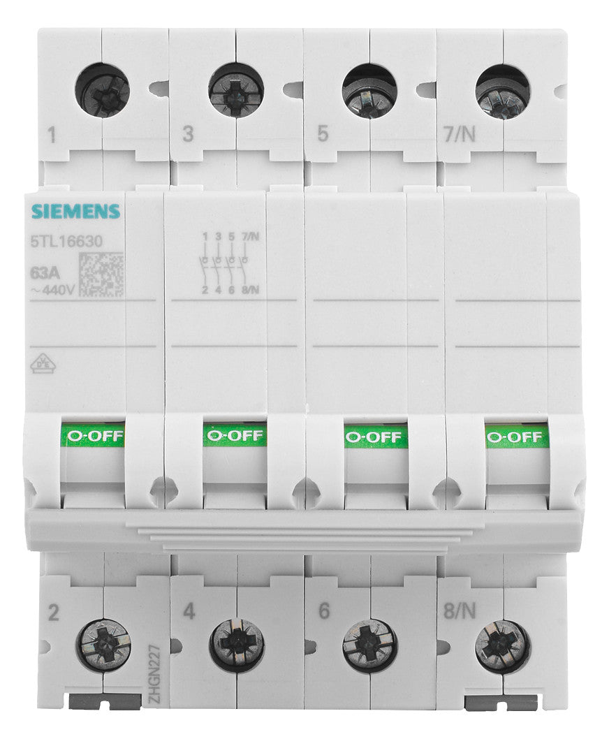 SIEMENS Ausschalter REG 3S 63A 440V 4TE 5TL1663-0