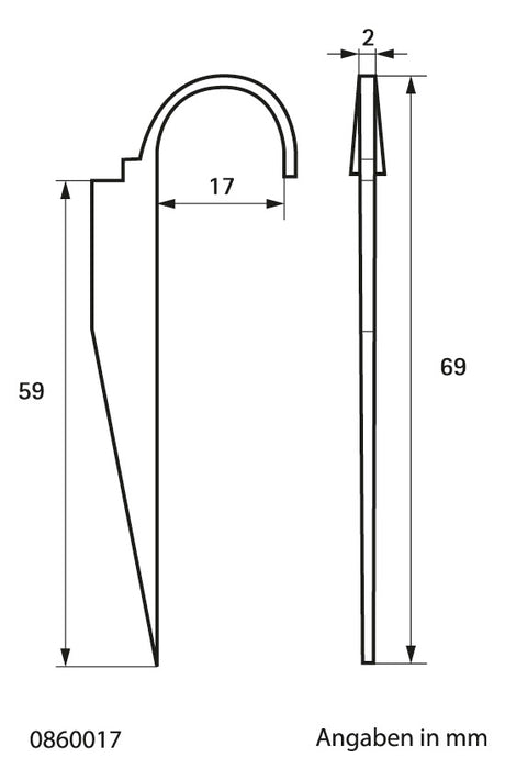 WALRAVEN Rohrhaken roh 17 mm (3/8") 1tlg. f. Stahlrohr