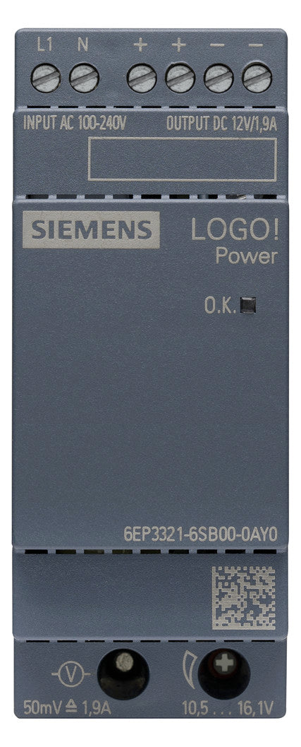 SIEMENS Gleichstromversorgung REG 12V LOGO! 6EP3321-6SB00-0AY0 22,8W 240VUC