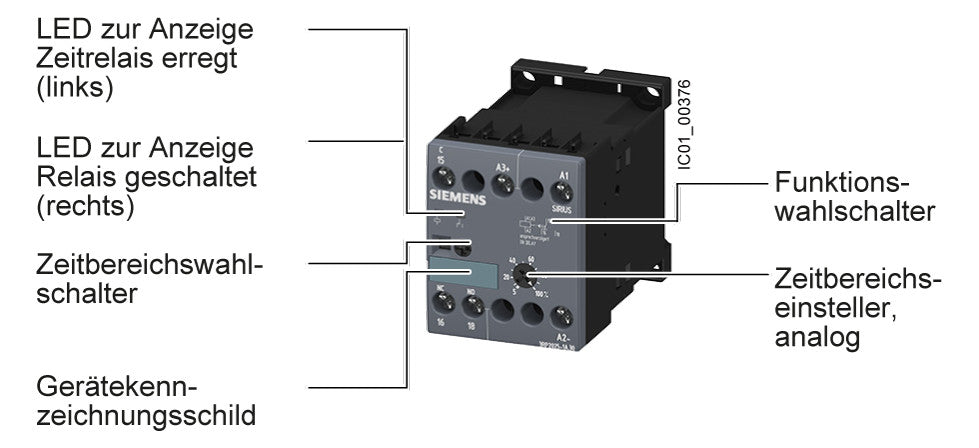 SIEMENS Zeitrelais 24-240V/AC 0.05s-100h 3RP2005-1BW30 ansprVerz rückfVerz