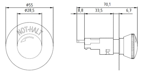 SIEMENS Drucktaster 1f rt rnd  16mm 1Ö 3SB2203-1AC01 16x21mm IP65