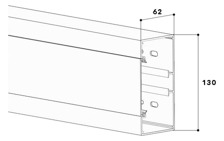 GGK Geräteeinbaukanal Kst 130x60mm rws BR 60x130/80 RAL9010 unbeh