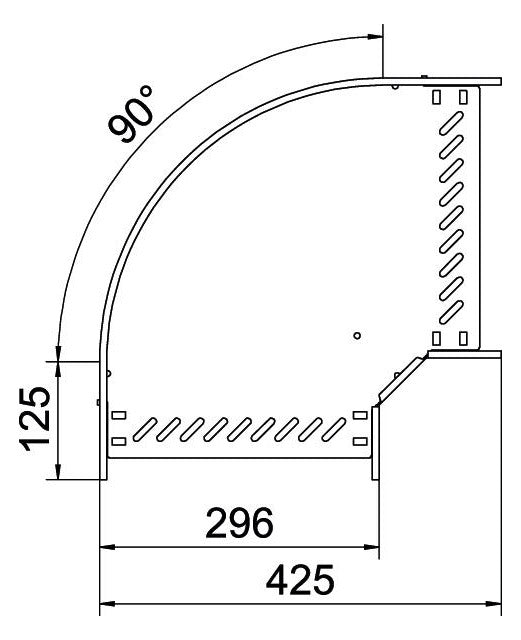 BETTERMANN Bogen_starr 90° ST horiz RB 90 630 FT 60x300mm int.Verb