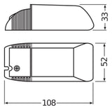 OSRAM Sicherheitstrafo 20-70W 12V gr HTM 70/230-240 108x52x33mm Konv