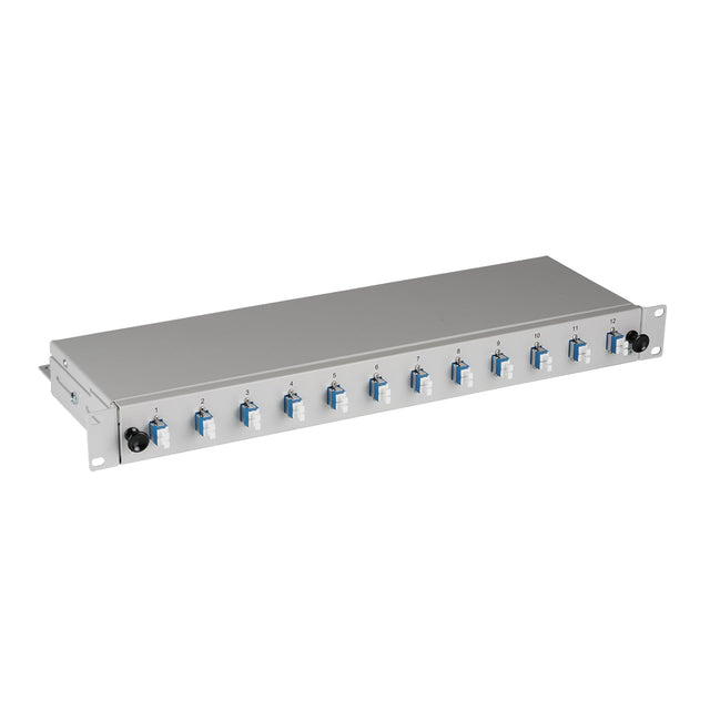 Teilbestückte Breakoutbox mit 12 ,LC-Duplex Kupplungen OS2 Stück