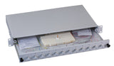 Spleißbox sw ST 50/125µ OM2 ausziehbar 12 Pigtails/12 Kuppl. Stück