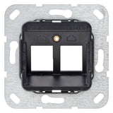 GIRA Zentralplatte Mod-Jack 2f sw Tragring 560300 ohne Beschriftungsfeld