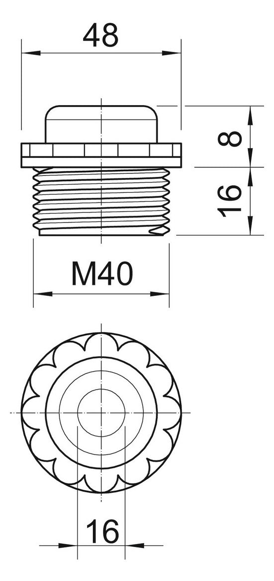 BETTERMANN Kabeleinsteckstutzen IP54 lgr 90 M40 GE  44mm 16mm hfr geschl