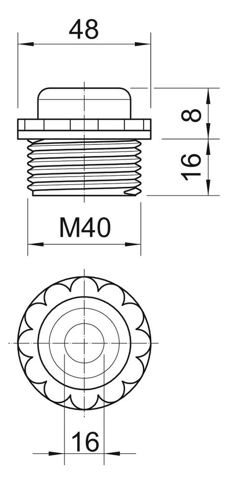 BETTERMANN Kabeleinsteckstutzen IP54 lgr 90 M40 GE  44mm 16mm hfr geschl