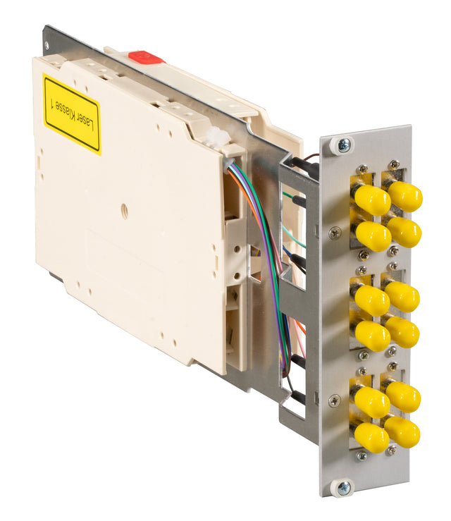 Moduleinschub 3HE/7TE, 50/125µ OM3, 6x ST Duplex metall Stück