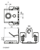 Walraven Trägerklammer Britclips FU7 M6 m. IG M6 u. Bohrung 7 f. Fl. 3-7 | 51420607